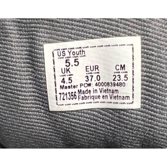 Vans Youth 5.5 Black & Gray Checkerboard Lace-Up Skate Shoes - Picture 2 of 7